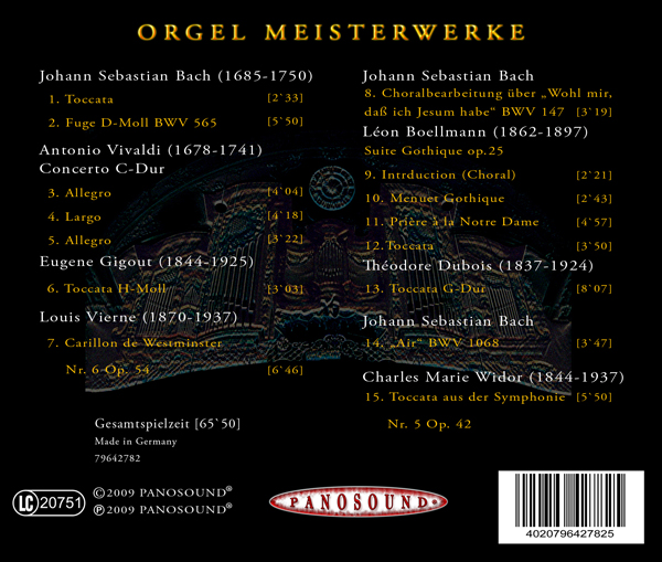 Orgel Meisterwerke Inlay